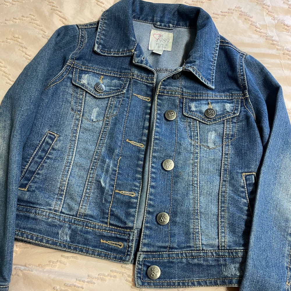 Girls children place jean jacket